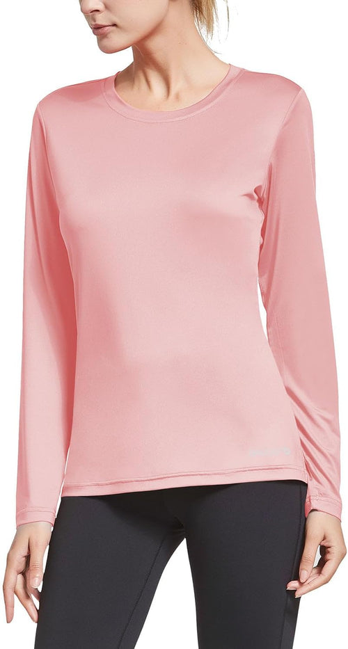 Long Sleeve Workout Tops for Women Running Shirts Quick Dry Athletic | Lightweight 4-Way Stretch, Outdoor Activewear, Moisture Wicking Breathable, Reflective Logo, Flatlock Seams, Tag-Free