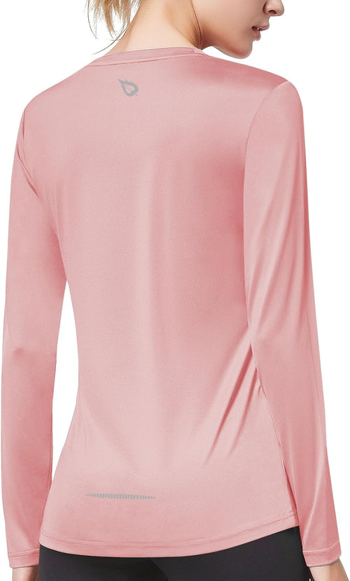 Long Sleeve Workout Tops for Women Running Shirts Quick Dry Athletic | Lightweight 4-Way Stretch, Outdoor Activewear, Moisture Wicking Breathable, Reflective Logo, Flatlock Seams, Tag-Free